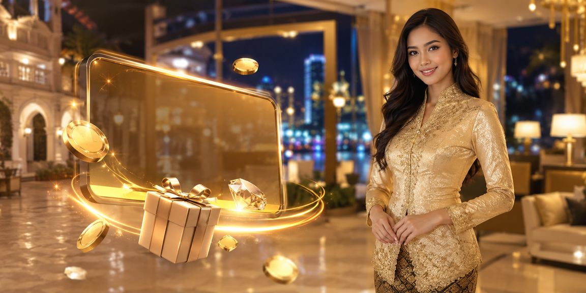 Pemain dalam pakaian kebaya membuat deposit untuk bermain di Ipoh