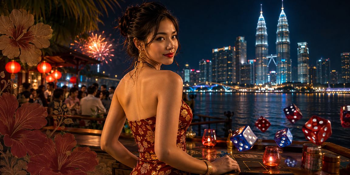 Penjaga keseimbangan permainan dadu bergaya Malaysia di Kuala Lumpur